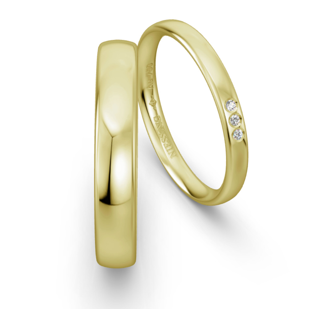 Classic Yellow Gold Wedding Ring NIESSING SPRING GREEN