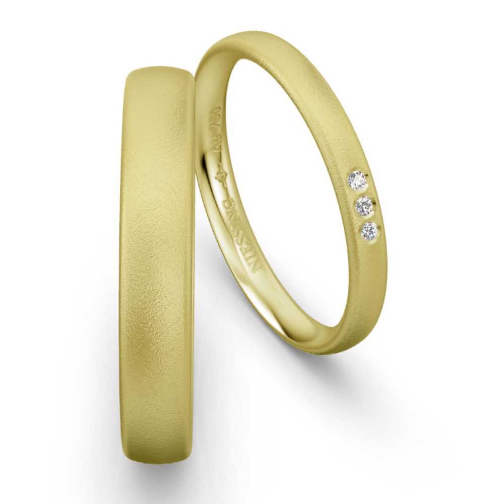 Classic Yellow Gold Wedding Ring NIESSING SPRING GREEN