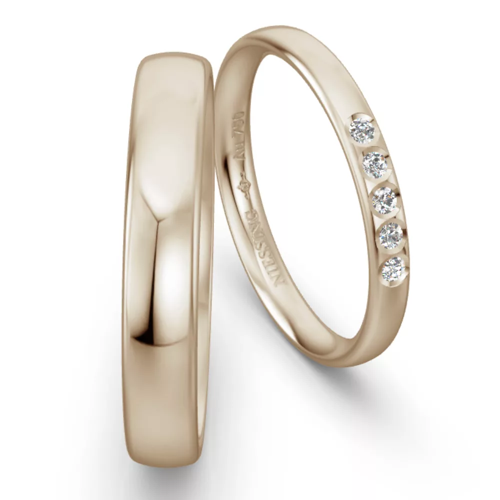 Classic Yellow Gold Wedding Ring NIESSING SAND GRAY