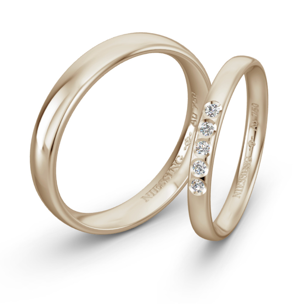 Classic Yellow Gold Wedding Ring NIESSING SAND GRAY