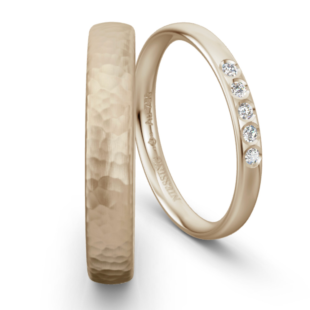 Classic Yellow Gold Wedding Ring NIESSING SAND GRAY
