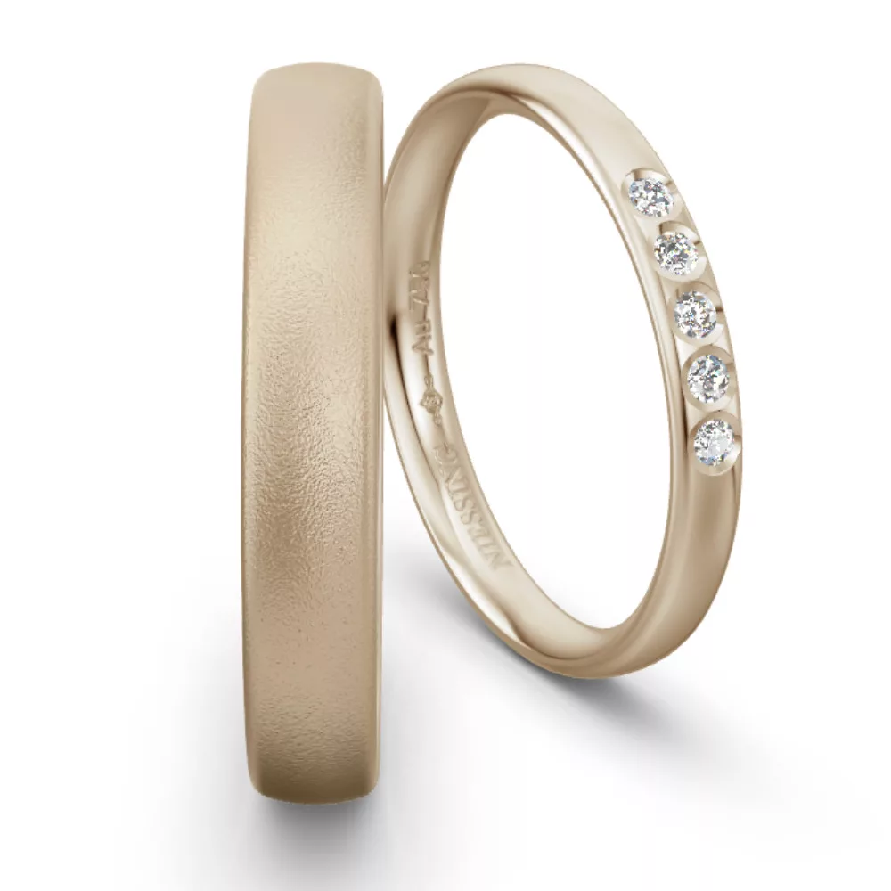 Classic Yellow Gold Wedding Ring NIESSING SAND GRAY