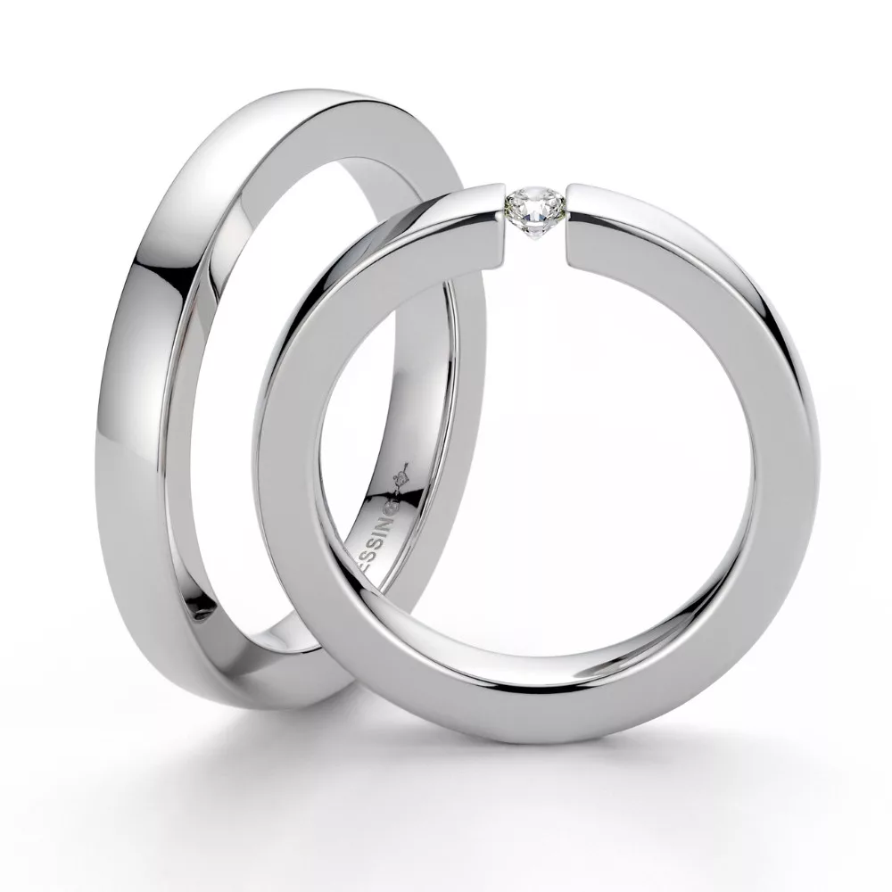 Modern White Gold Wedding Ring NIESSING BALANCE