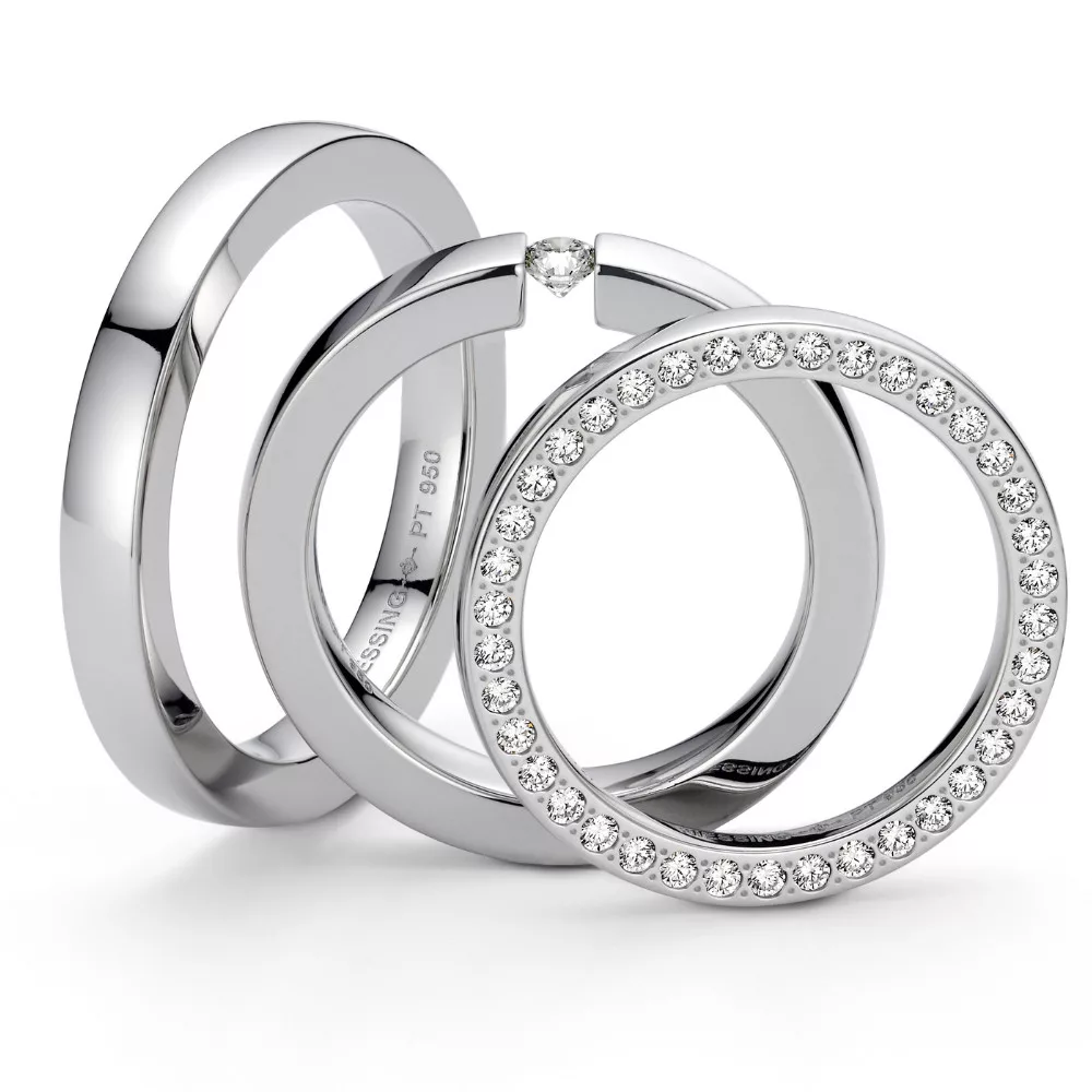 Modern White Gold Wedding Ring NIESSING BALANCE