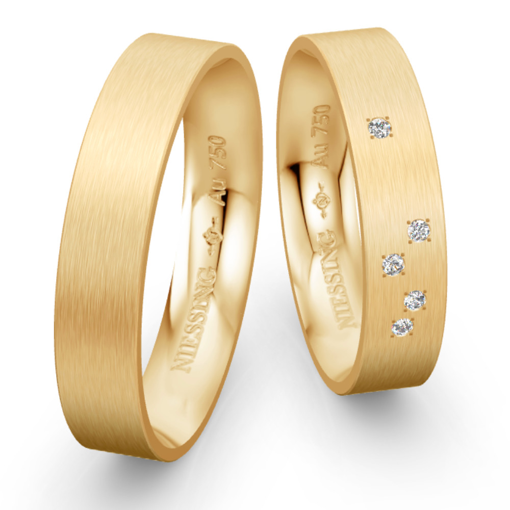 Modern Yellow Gold Wedding Ring NIESSING CUBE