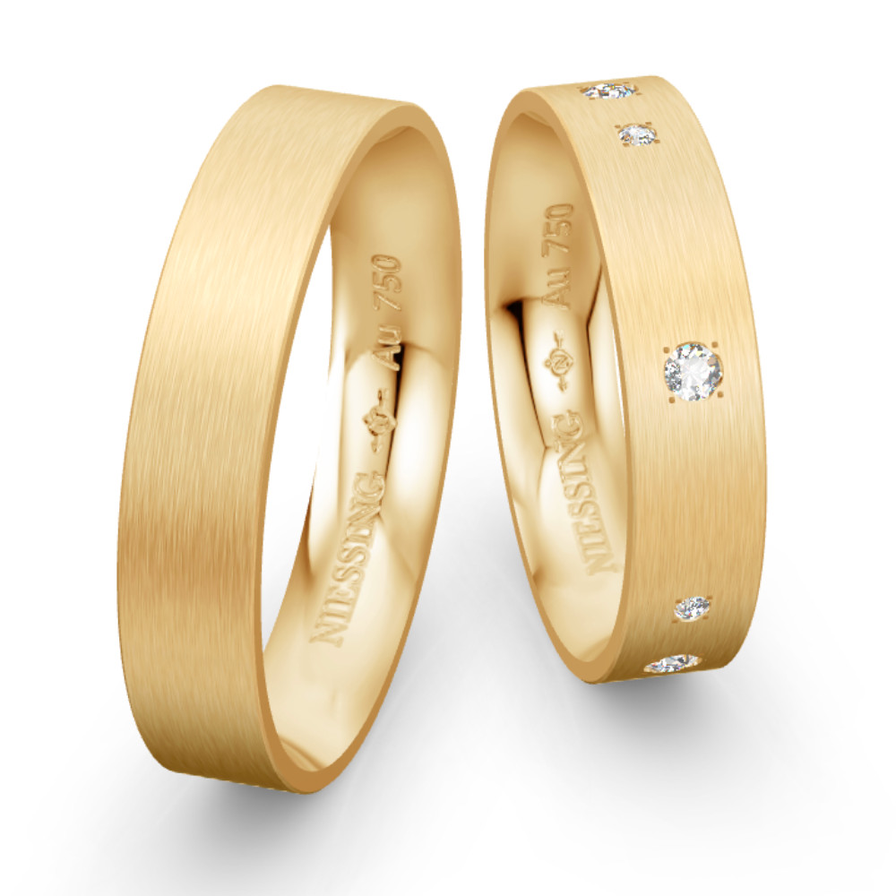 Modern Yellow Gold Wedding Ring NIESSING CUBE