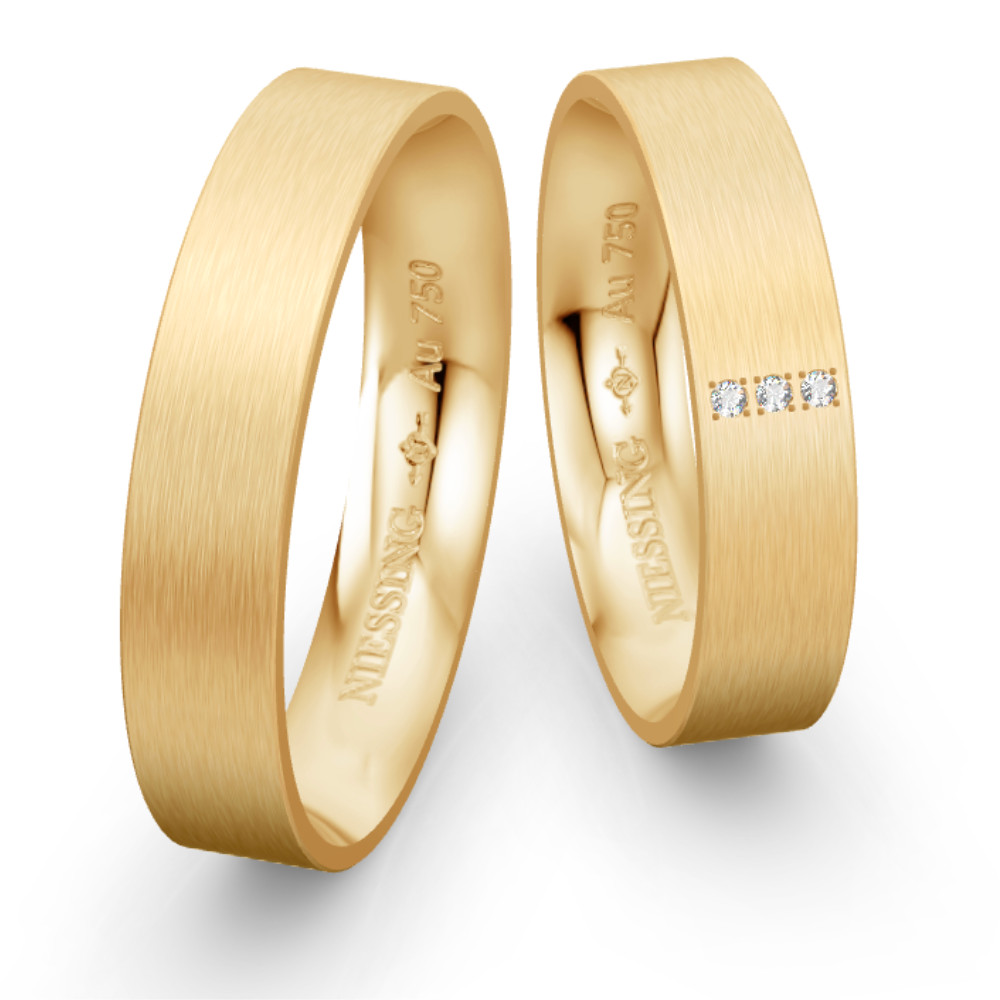 Modern Yellow Gold Wedding Ring NIESSING CUBE