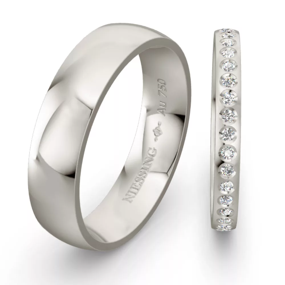 Fehérarany karikagyűrű NIESSING TONNEAU