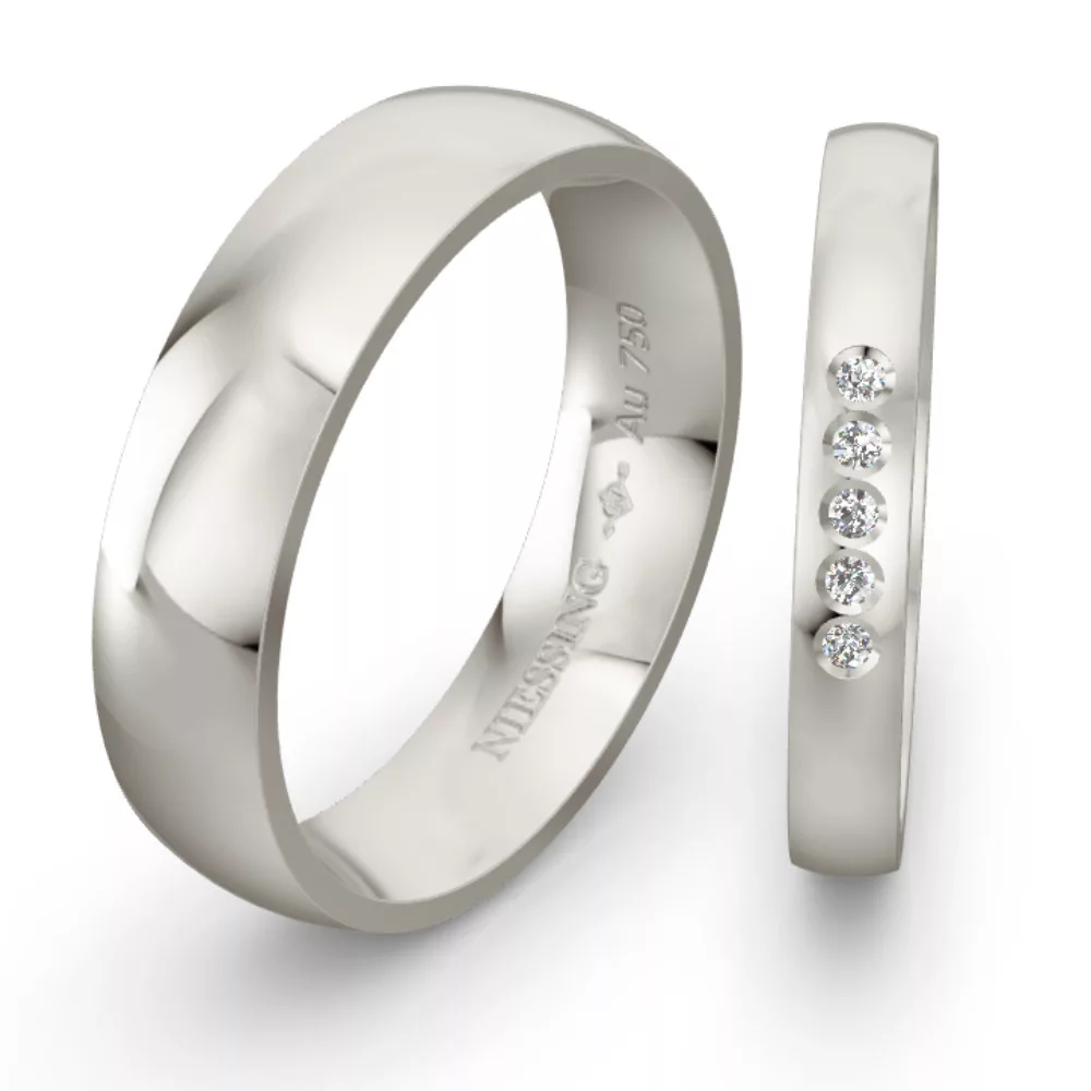 Fehérarany karikagyűrű NIESSING TONNEAU