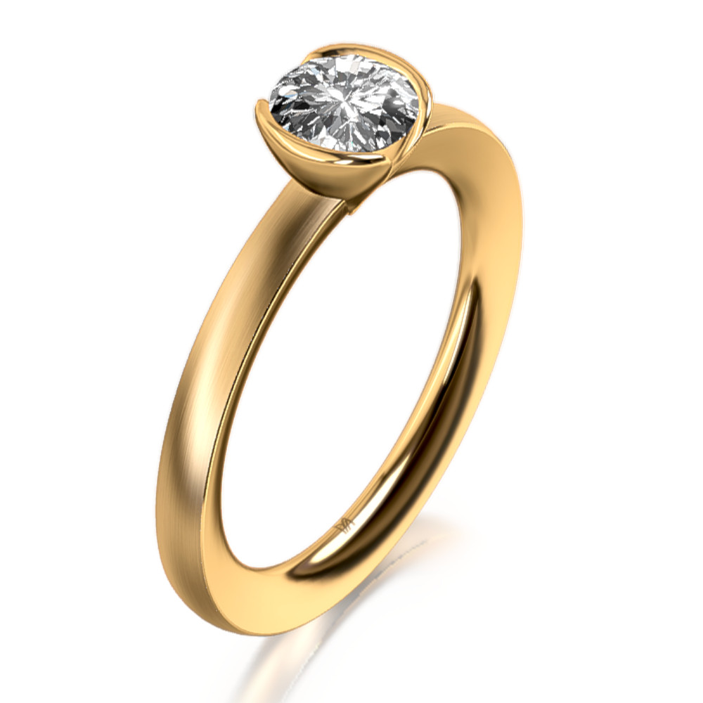 MEISTER Sárga arany Gyémánt Eljegyzési Gyűrű