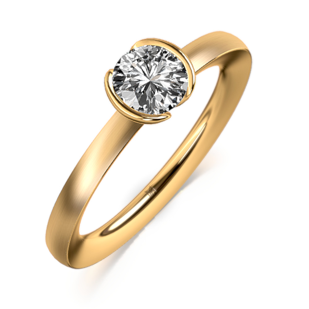 MEISTER Sárga arany Gyémánt Eljegyzési Gyűrű