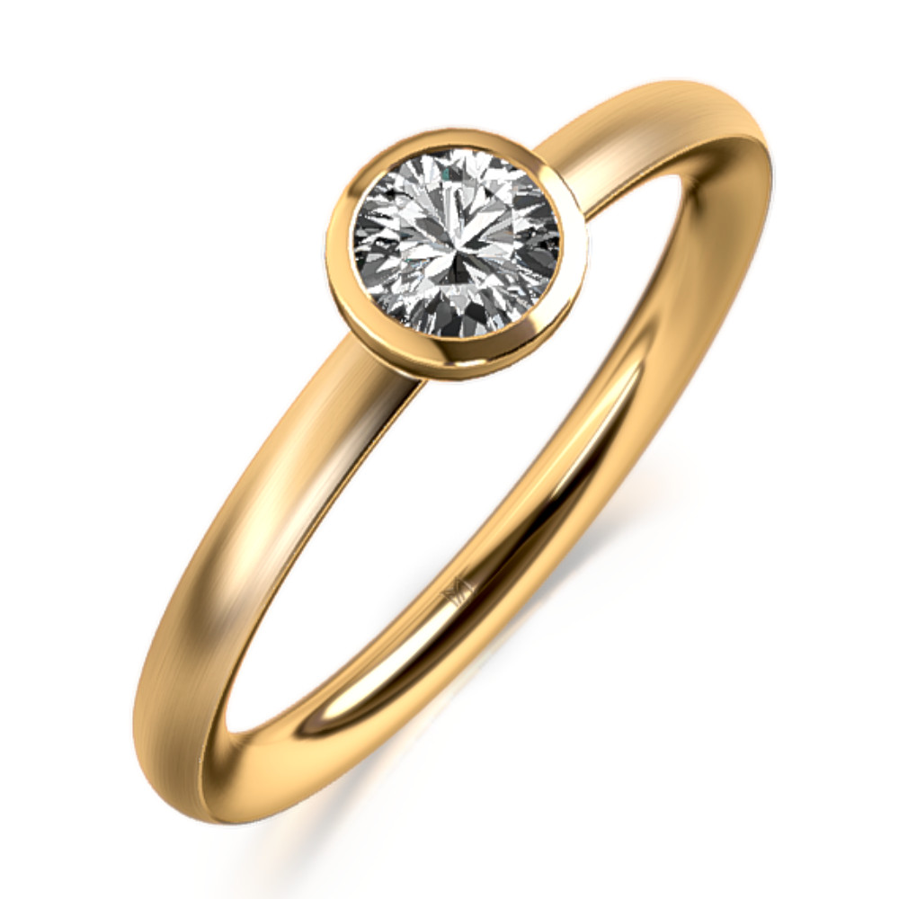 MEISTER Sárga arany Gyémánt Eljegyzési Gyűrű