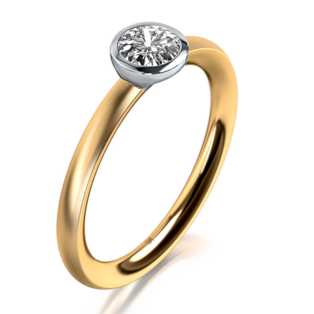 MEISTER Sárga arany Gyémánt Eljegyzési Gyűrű
