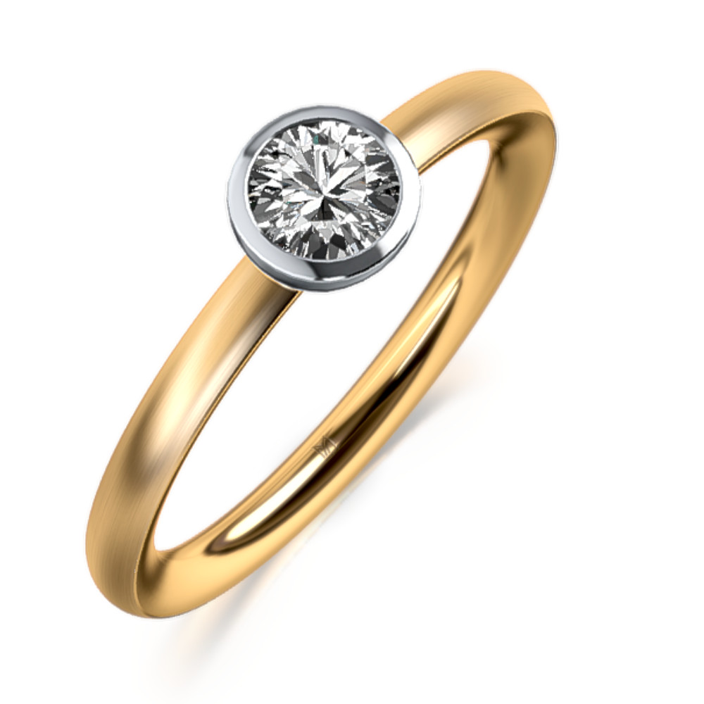 MEISTER Sárga arany Gyémánt Eljegyzési Gyűrű