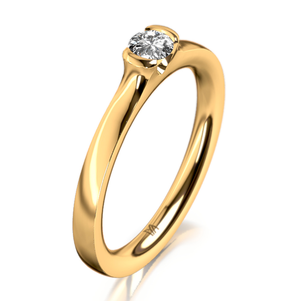 MEISTER Sárga arany Gyémánt Eljegyzési Gyűrű