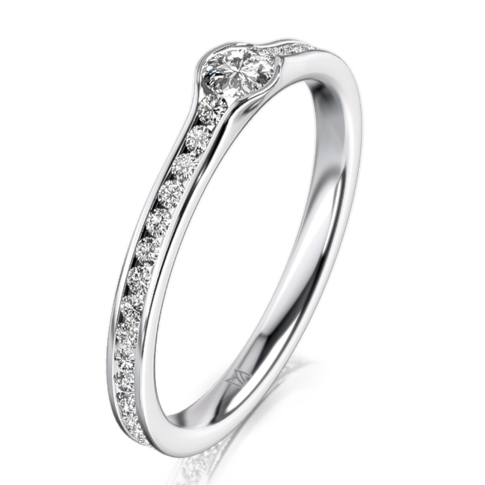 MEISTER Fehérarany Gyémánt Eljegyzési Gyűrű