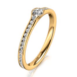 MEISTER Sárga arany Gyémánt Eljegyzési Gyűrű