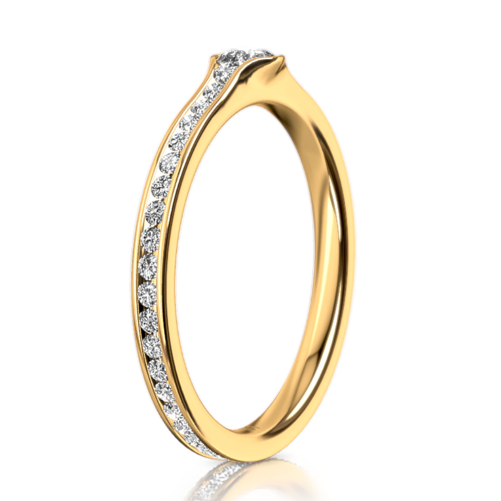 MEISTER Sárga arany Gyémánt Eljegyzési Gyűrű