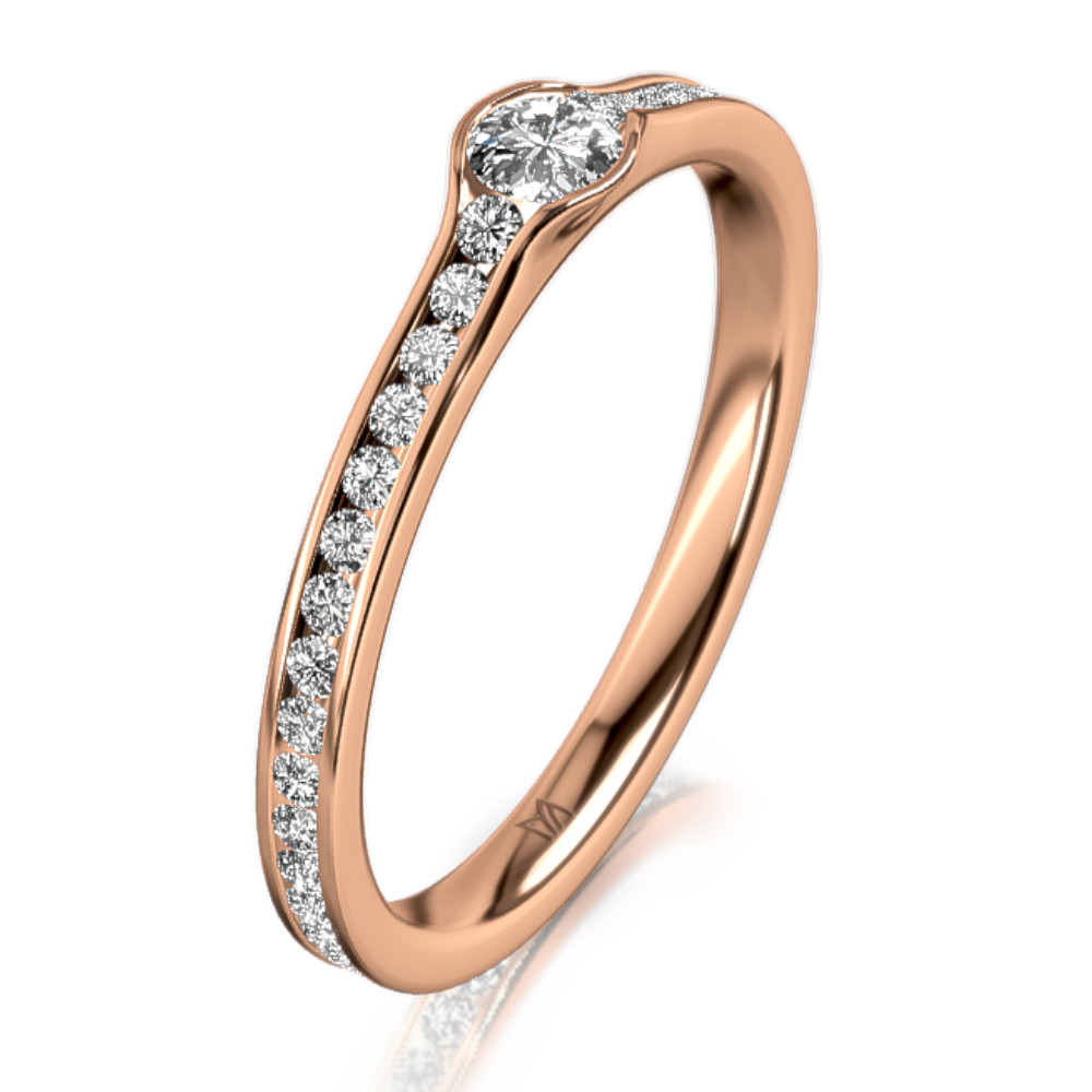 MEISTER Rozéarany Gyémánt Eljegyzési Gyűrű