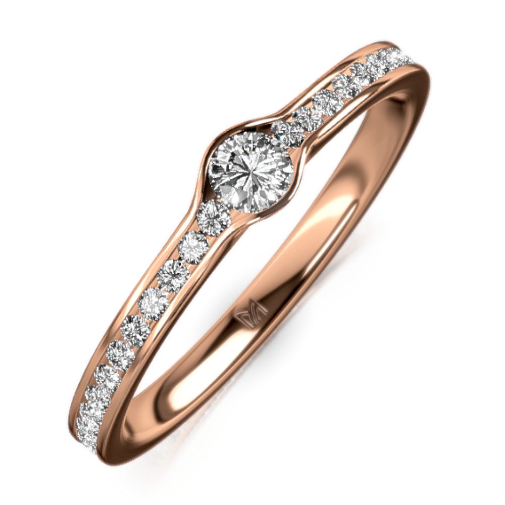 MEISTER Rozéarany Gyémánt Eljegyzési Gyűrű