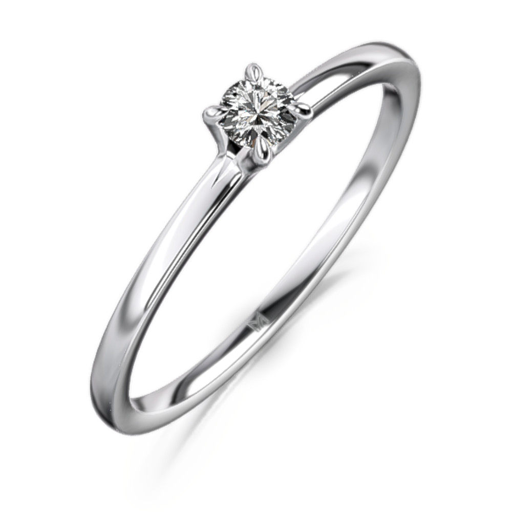 MEISTER Platina Gyémánt Eljegyzési Gyűrű