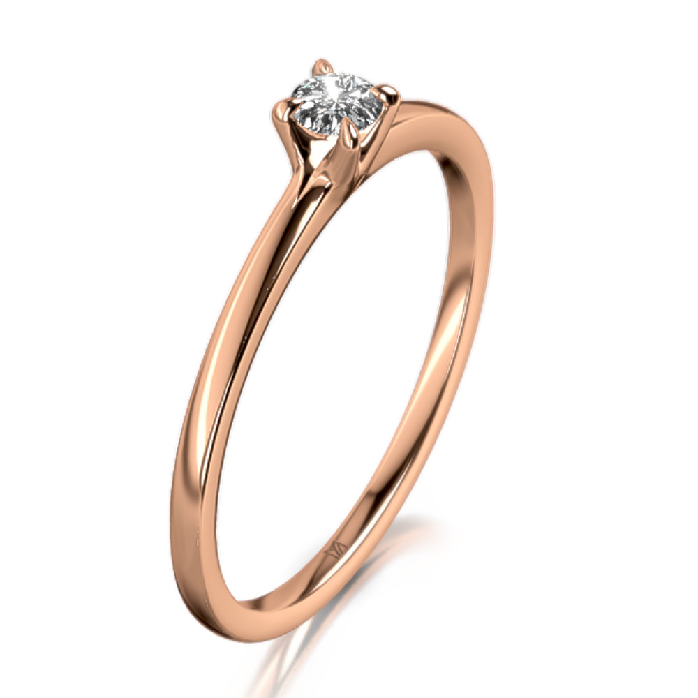 MEISTER Rozéarany Gyémánt Eljegyzési Gyűrű