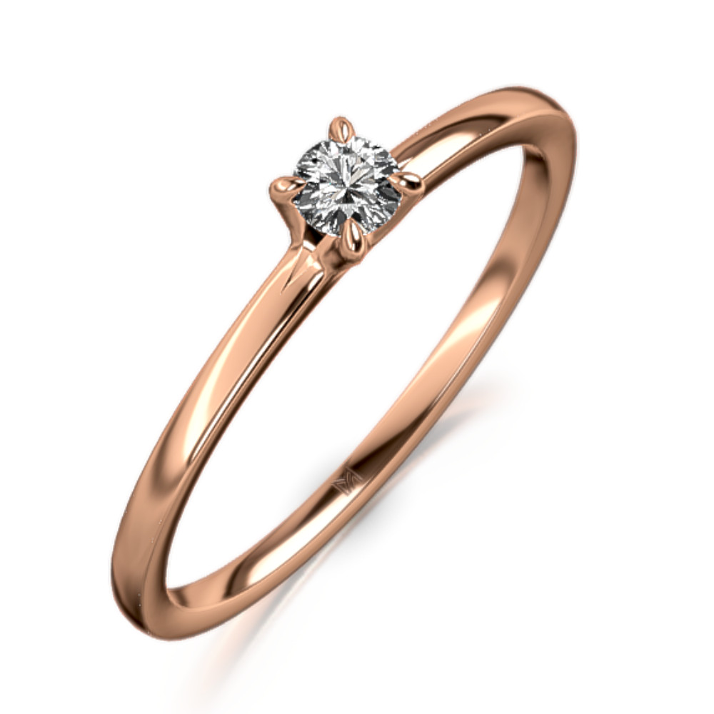 MEISTER Rozéarany Gyémánt Eljegyzési Gyűrű