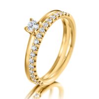 MEISTER Rozéarany Gyémánt Eljegyzési Gyűrű