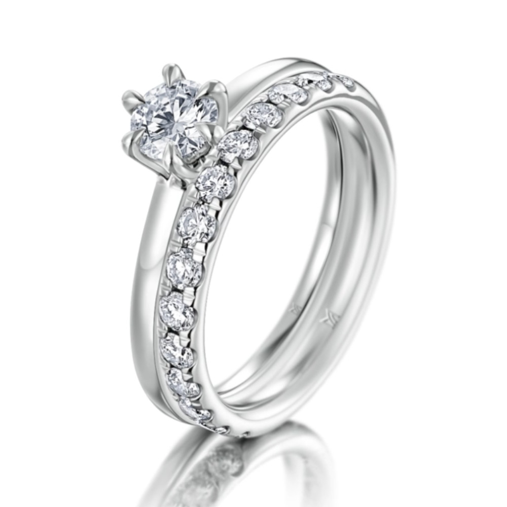 MEISTER Fehérarany Gyémánt Eljegyzési Gyűrű