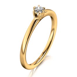 MEISTER Sárga arany Gyémánt Eljegyzési Gyűrű