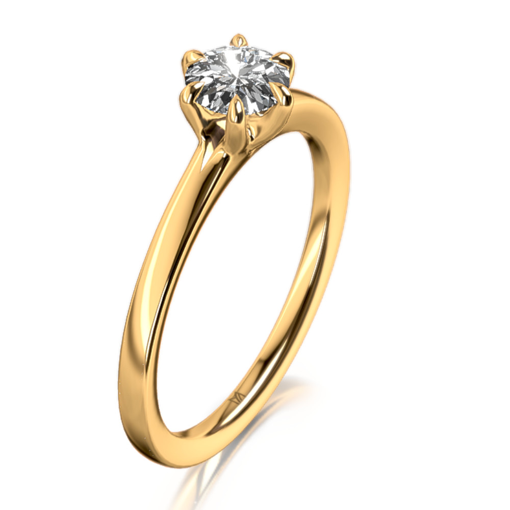 MEISTER Sárga arany Gyémánt Eljegyzési Gyűrű