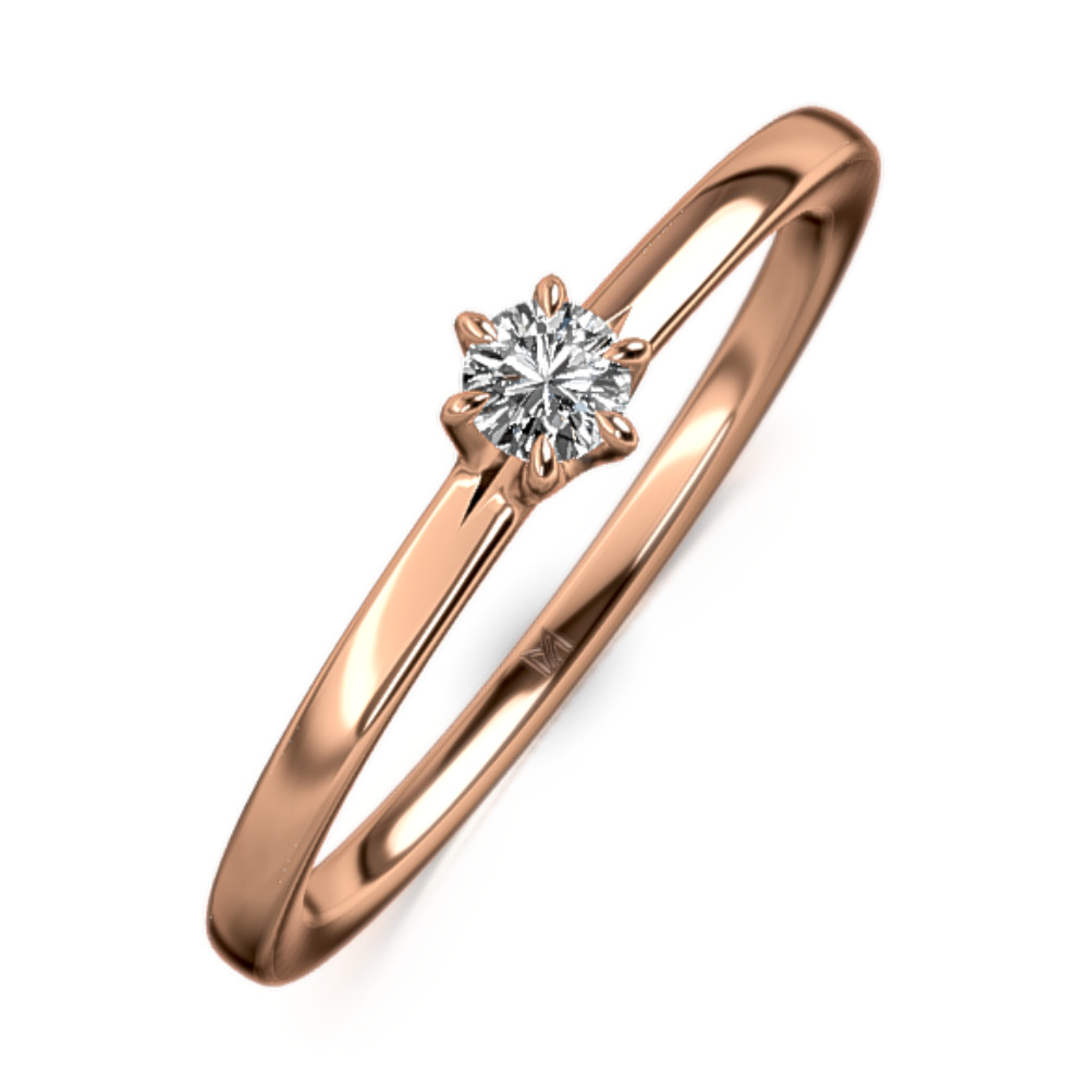 MEISTER Rozéarany Gyémánt Eljegyzési Gyűrű
