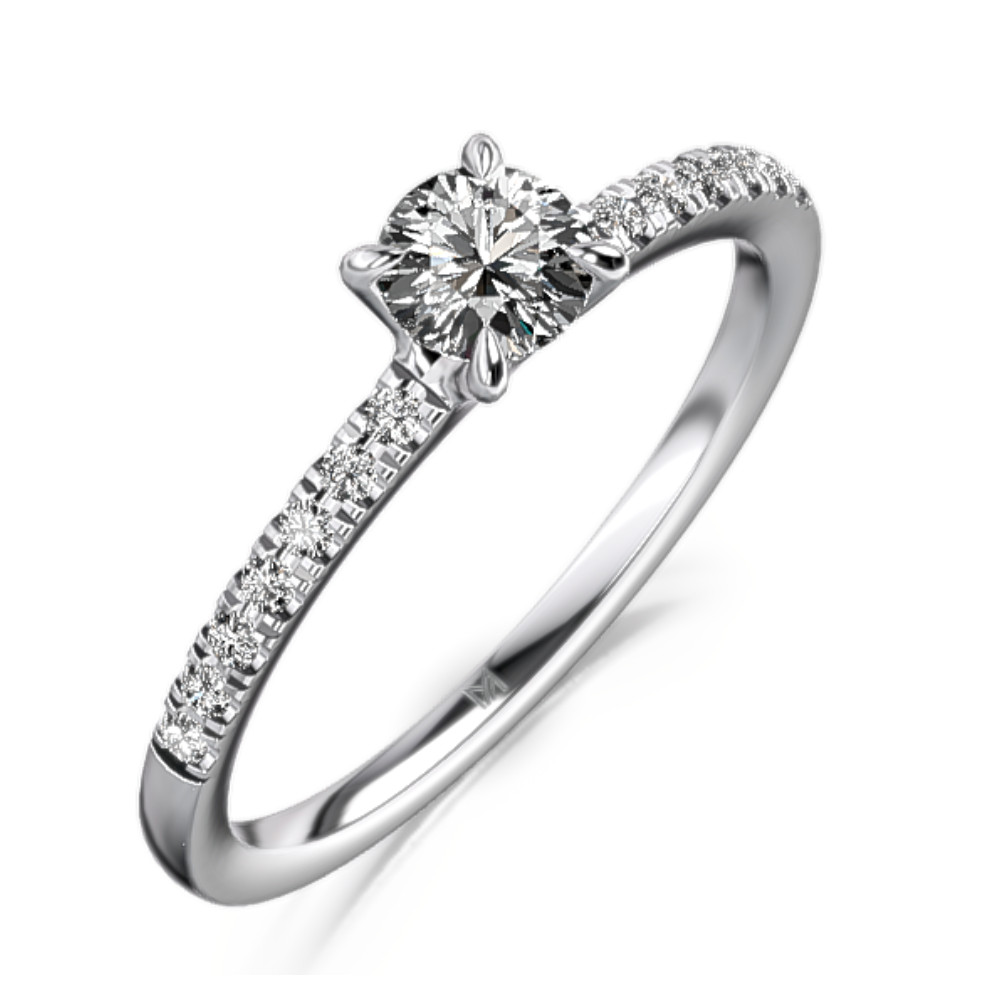 MEISTER Platina Gyémánt Eljegyzési Gyűrű