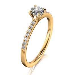 MEISTER Sárga arany Gyémánt Eljegyzési Gyűrű