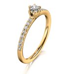 MEISTER Sárga arany Gyémánt Eljegyzési Gyűrű