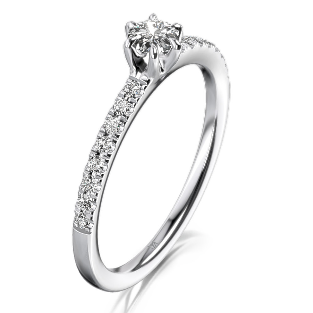 MEISTER Sárga arany Gyémánt Eljegyzési Gyűrű