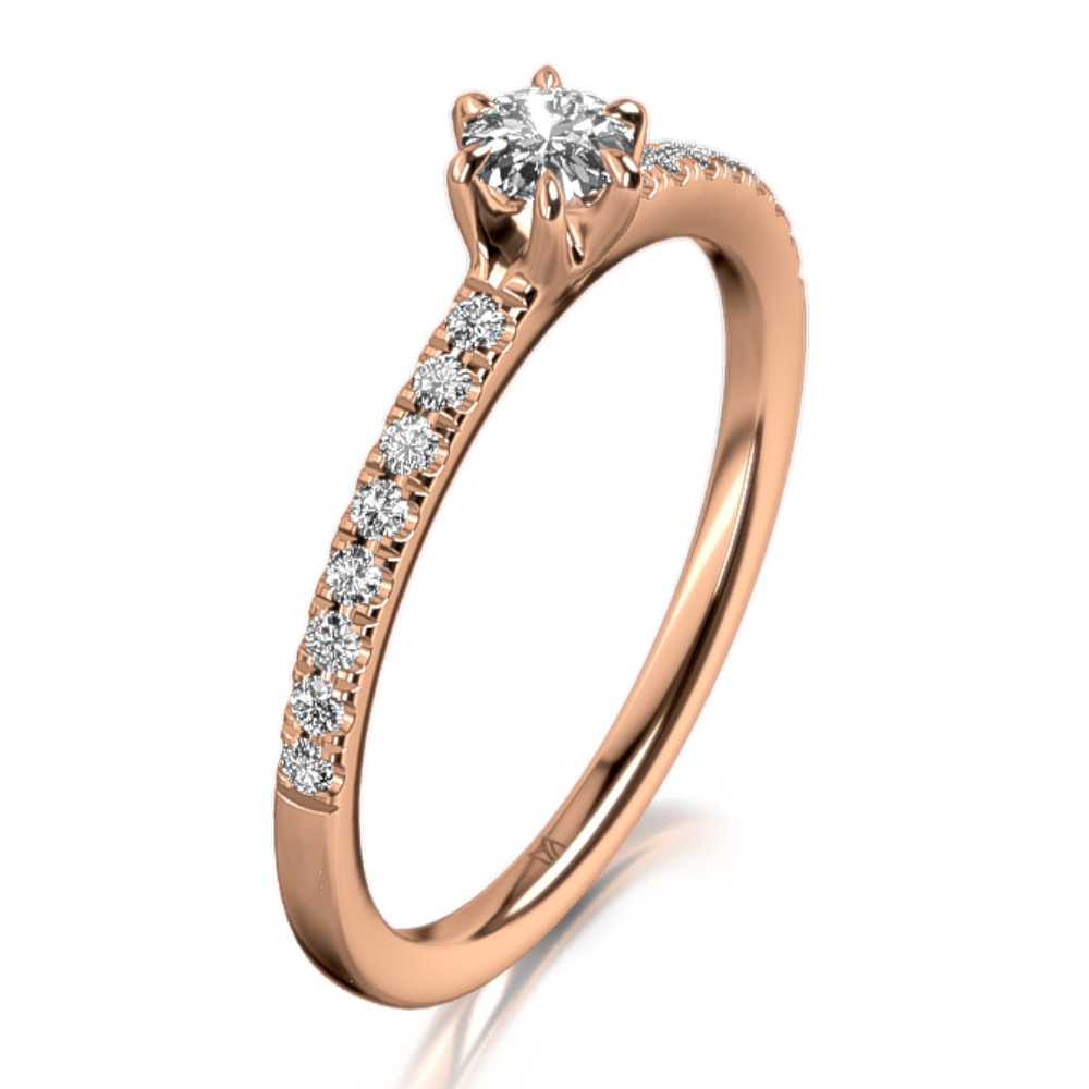 MEISTER Sárga arany Gyémánt Eljegyzési Gyűrű