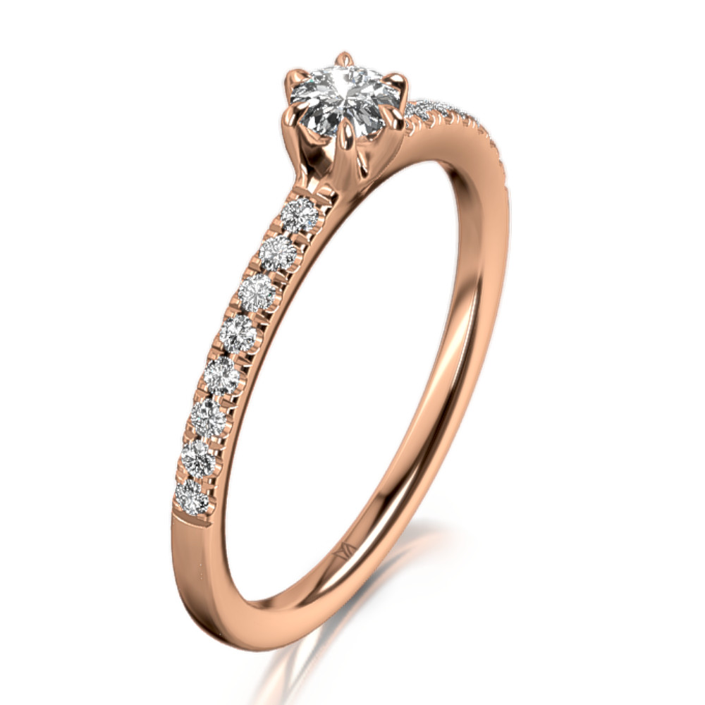 MEISTER Rozéarany Gyémánt Eljegyzési Gyűrű