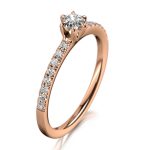 MEISTER Rozéarany Gyémánt Eljegyzési Gyűrű