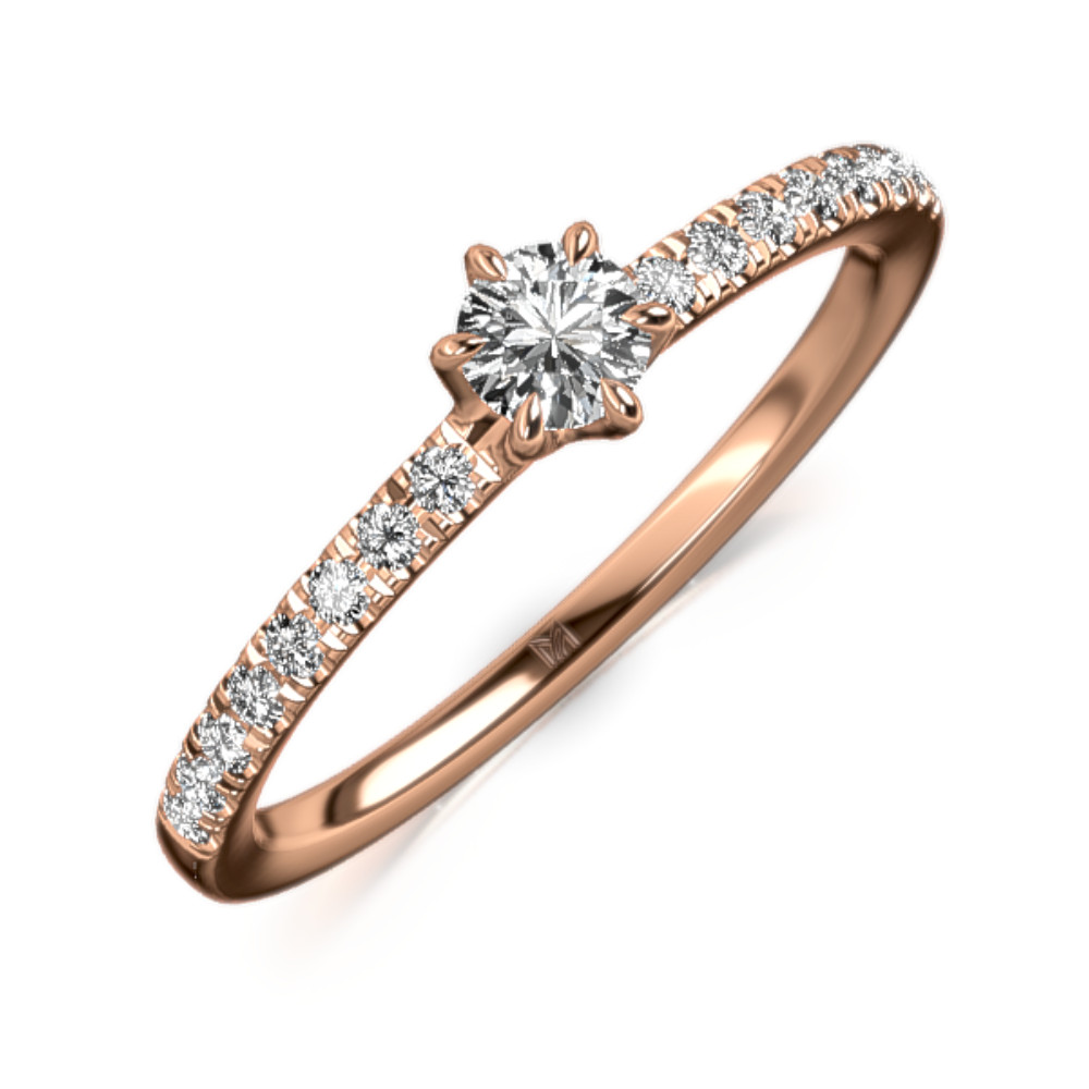 MEISTER Rozéarany Gyémánt Eljegyzési Gyűrű