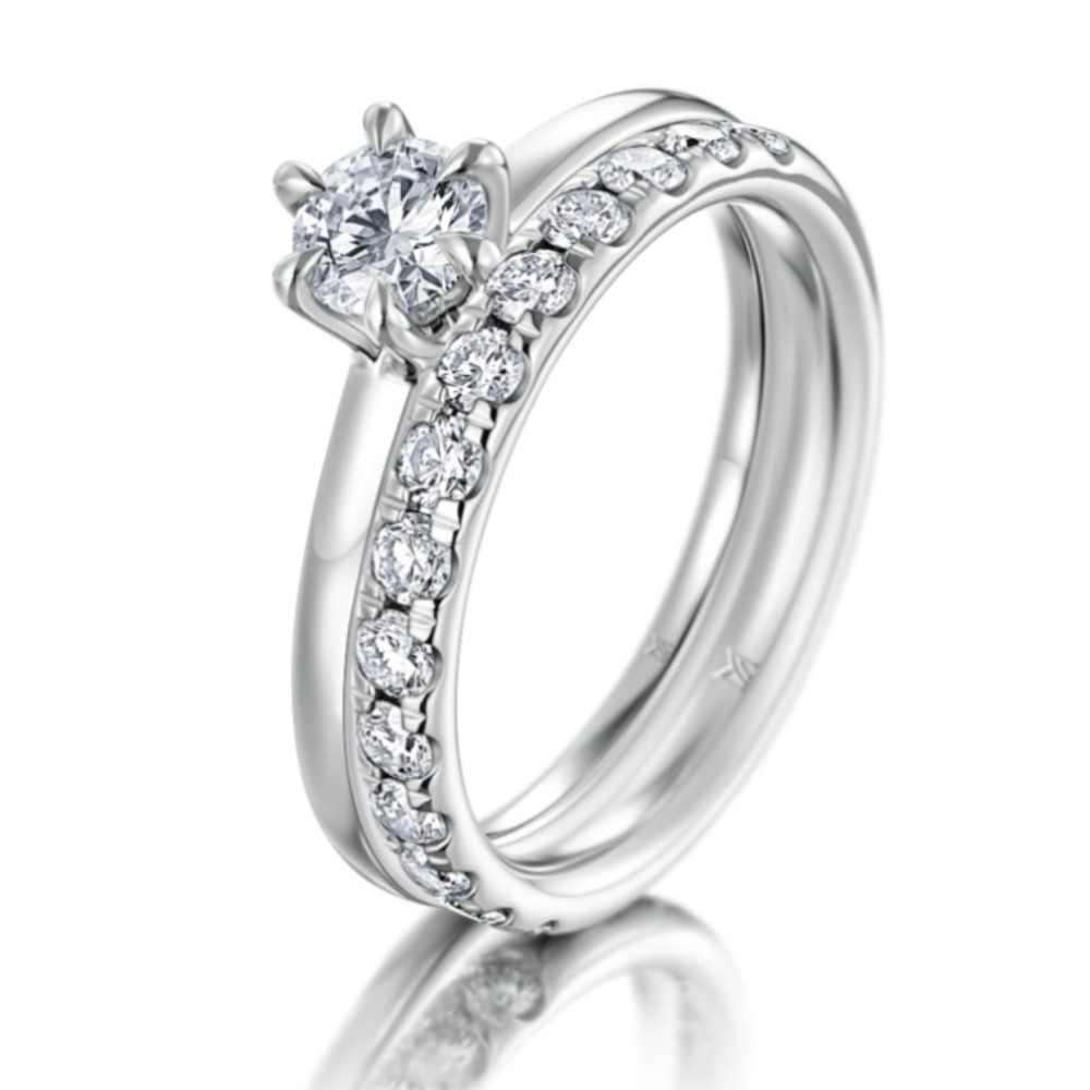 MEISTER Rozéarany Gyémánt Eljegyzési Gyűrű