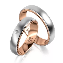 Fehérarany és rozéarany bicolor karikagyűrű MEISTER