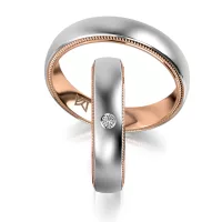 Fehérarany és rozéarany bicolor karikagyűrű MEISTER