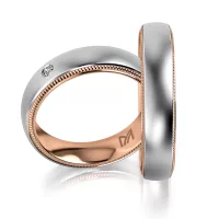 Fehérarany és rozéarany bicolor karikagyűrű MEISTER