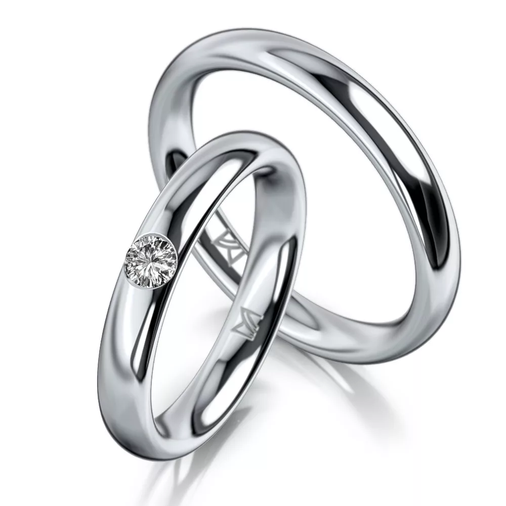 Platina karikagyűrű gyémánttal MEISTER