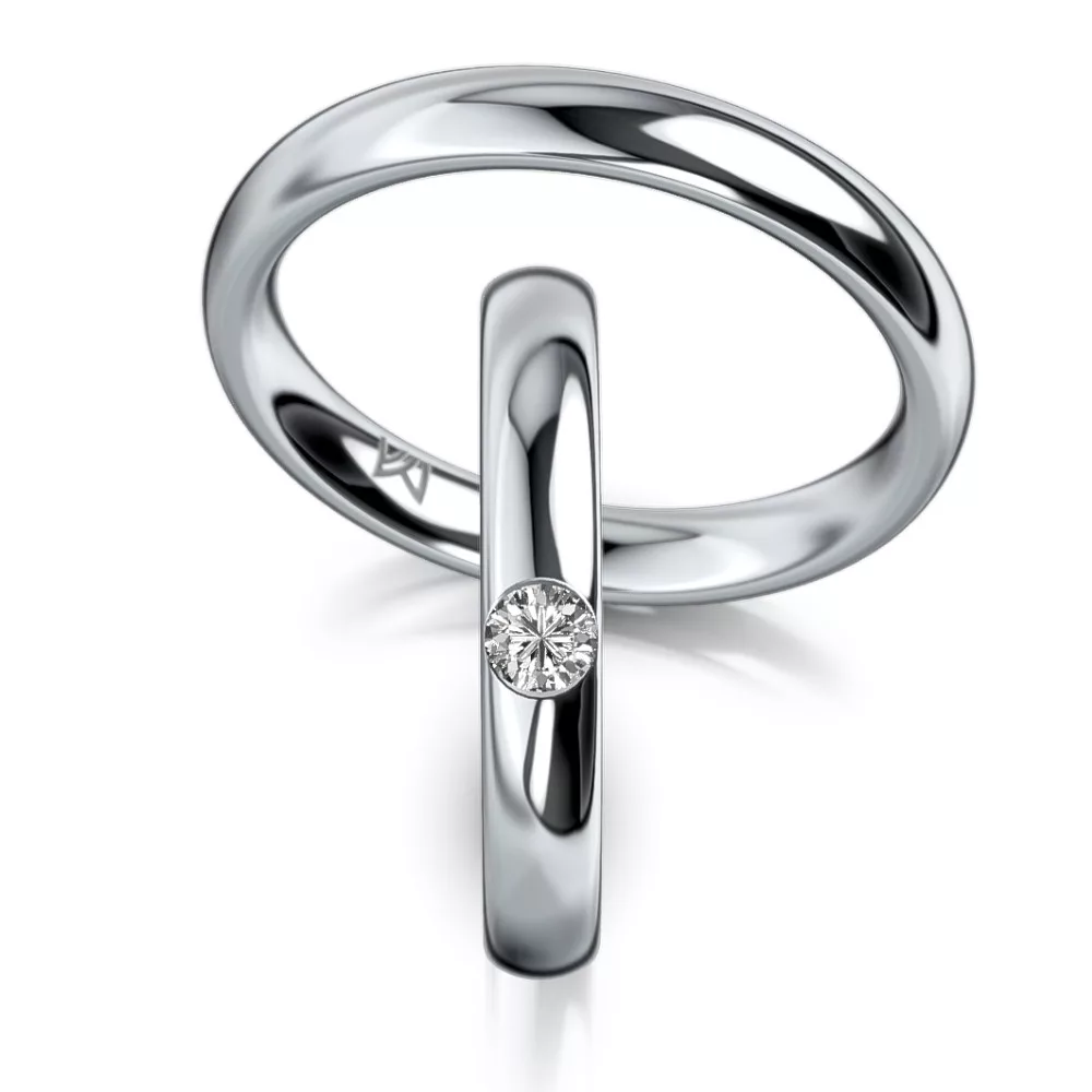Platina karikagyűrű gyémánttal MEISTER