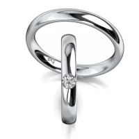 Platina karikagyűrű gyémánttal MEISTER