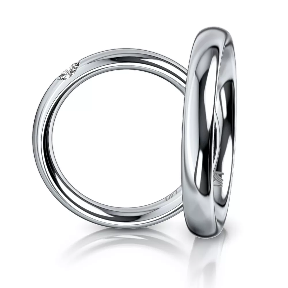 Platina karikagyűrű gyémánttal MEISTER