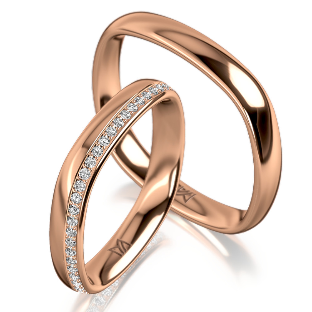 Rozéarany férfi karikagyűrű MEISTER