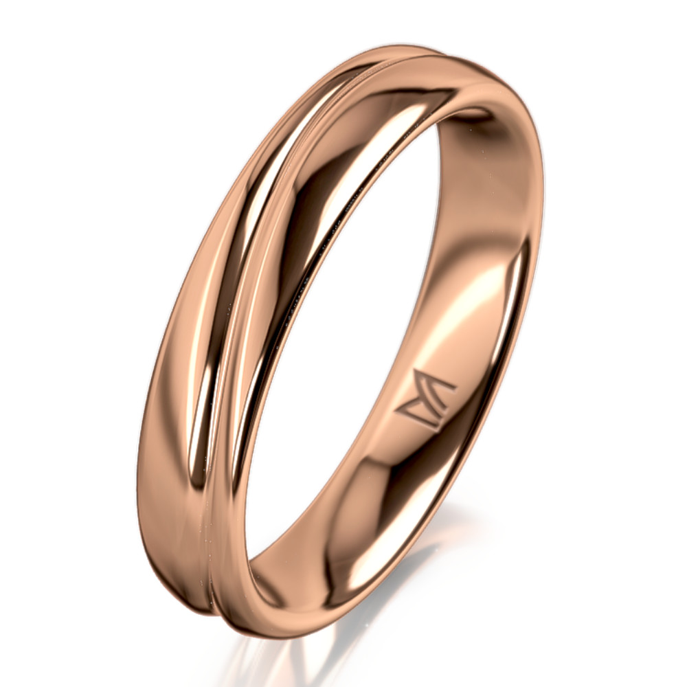 Rozéarany férfi karikagyűrű MEISTER